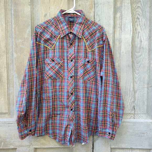 Vintage Plaid Western Shirt - Picture 5 of 7